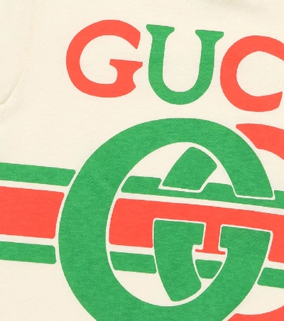 Shop Gucci Logo Cotton T-shirt In Yellow