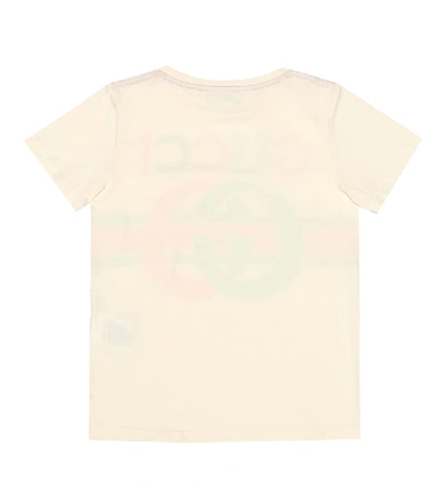 Shop Gucci Logo Cotton T-shirt In Yellow