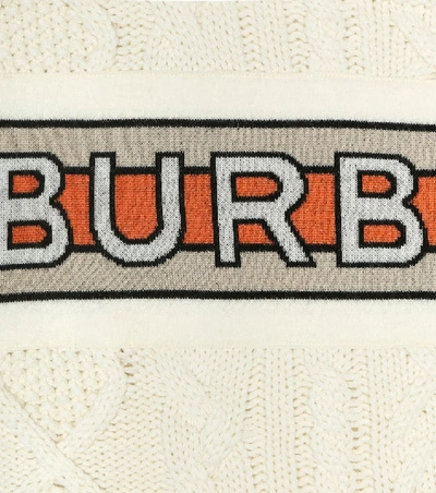 Shop Burberry Logo Wool-blend Sweater In Neutrals