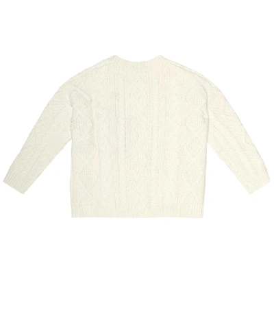 Shop Burberry Logo Wool-blend Sweater In Neutrals