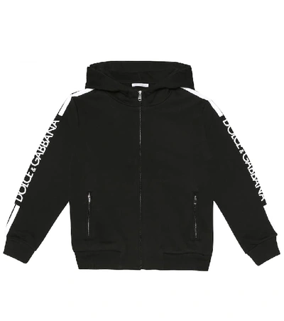 Shop Dolce & Gabbana Logo Cotton Hoodie In Black