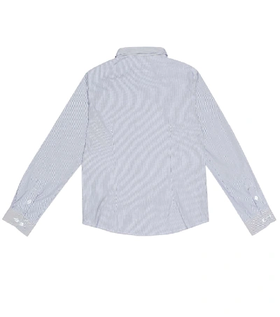 Shop Emporio Armani Striped Cotton Shirt In Blue