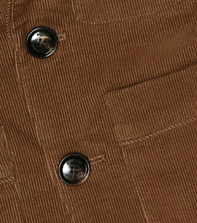 Shop Burberry Corduroy Blazer In Brown