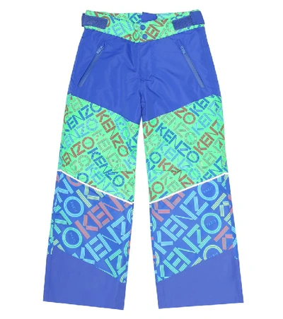 Shop Kenzo Printed Ski Pants In Blue