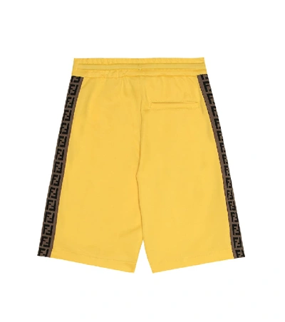 Shop Fendi Cotton-blend Shorts In Yellow