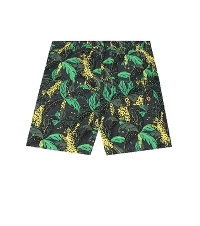 Shop Stella Mccartney Printed Swim Trunks In Green