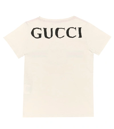 Shop Gucci Printed Cotton-jersey T-shirt In White