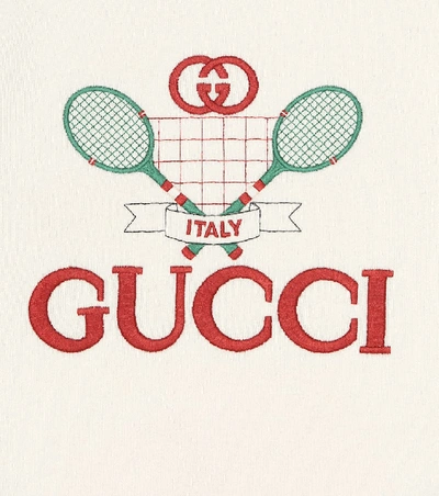 Shop Gucci Tennis Cotton Sweatshirt In White