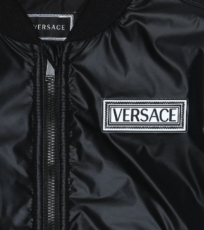 Shop Versace Satin Bomber In Black