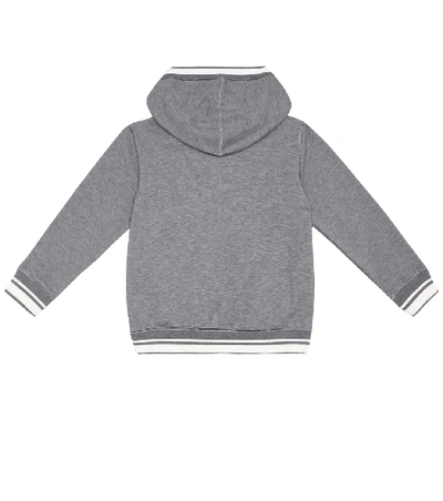 Shop Dolce & Gabbana Logo Cotton-blend Hoodie In Grey
