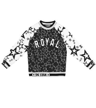 Shop Dolce & Gabbana Star-print Cotton Top In Black