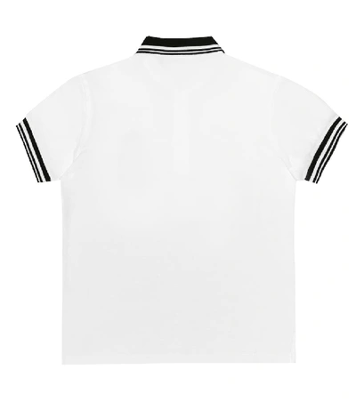 Shop Dolce & Gabbana Embroidered Cotton Polo Shirt In White