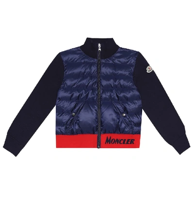 Shop Moncler Cotton And Down-filled Jacket In Blue