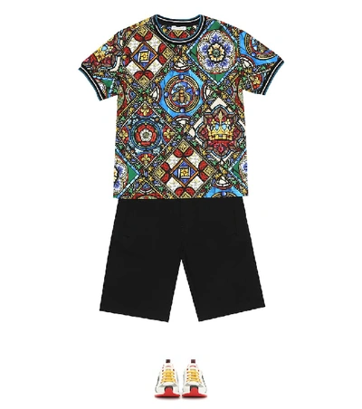 Shop Dolce & Gabbana Printed Cotton T-shirt In Multicoloured