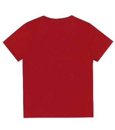 Shop Versace Logo Cotton T-shirt In Red