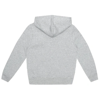 Shop Polo Ralph Lauren Cotton-blend Jersey Hoodie In Grey