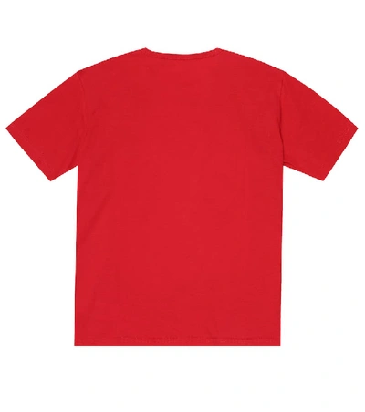 Shop Dolce & Gabbana Printed Cotton-jersey T-shirt In Red