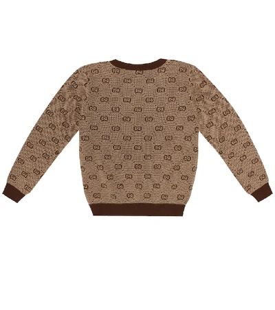 Shop Gucci Gg Wool And Cotton Sweater In Beige