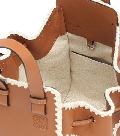 Shop Loewe Hammock Small Crochet Shoulder Bag In Brown