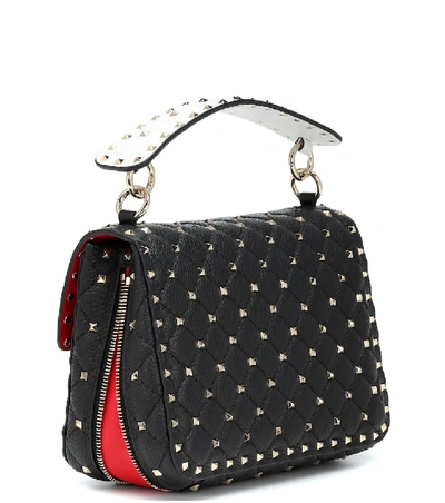 Shop Valentino Garavani Rockstud Spike Medium Leather Shoulder Bag In Black