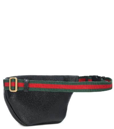 Shop Gucci Printed Leather Belt Bag In Black