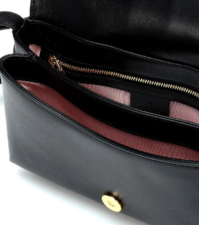 Shop Gucci Arli Leather Shoulder Bag In Black