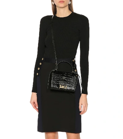 Shop Givenchy Eden Mini Leather Shoulder Bag In Black