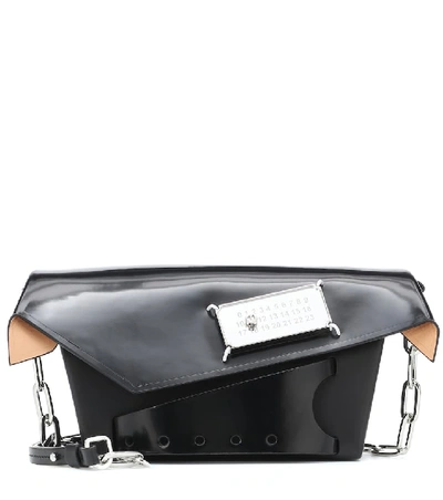 Shop Maison Margiela Snatched Small Patent Leather Clutch In Black