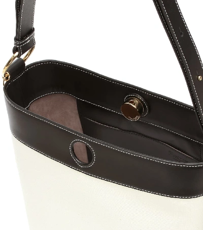 Shop Jw Anderson Keyts Leather-trimmed Canvas Tote In White