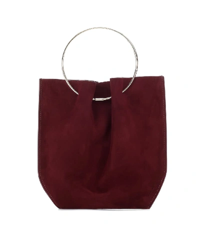 Shop The Row Flat Micro Circle Suede Tote In Red