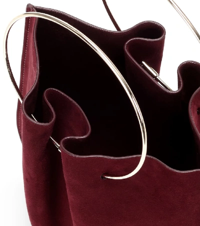 Shop The Row Flat Micro Circle Suede Tote In Red