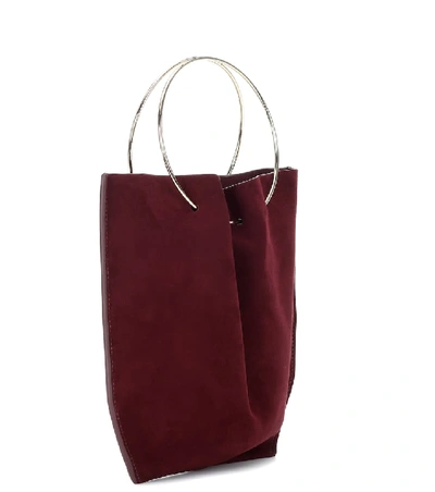 Shop The Row Flat Micro Circle Suede Tote In Red