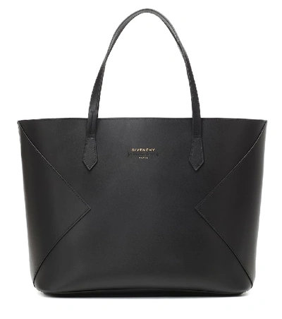 Shop Givenchy Wing Leather Shopper In Black