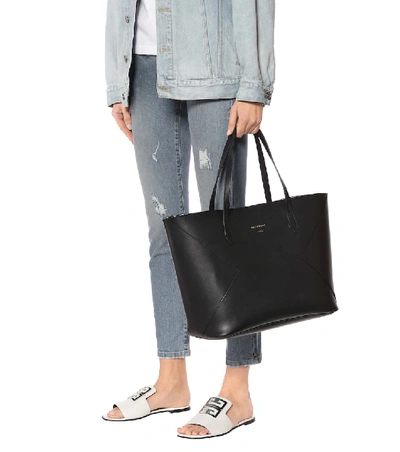 Shop Givenchy Wing Leather Shopper In Black