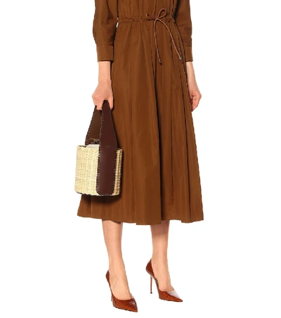 Shop Max Mara Aisha Straw Basket Bag In Brown