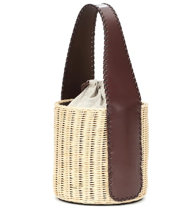 Shop Max Mara Aisha Straw Basket Bag In Brown