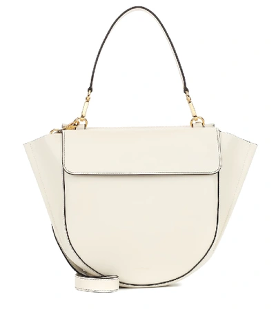 Shop Wandler Hortensia Medium Leather Shoulder Bag In White