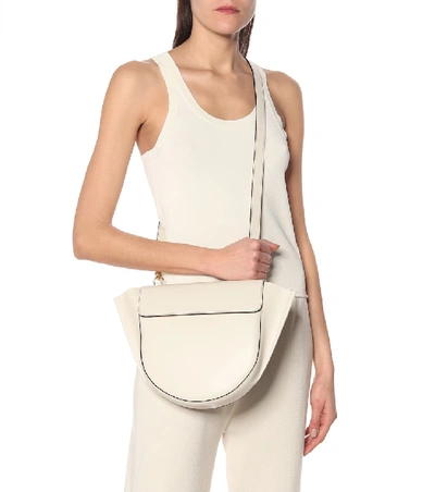 Shop Wandler Hortensia Medium Leather Shoulder Bag In White