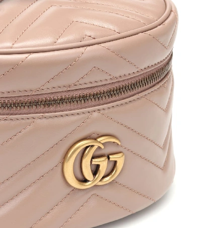 Shop Gucci Gg Marmont Mini Leather Backpack In Beige