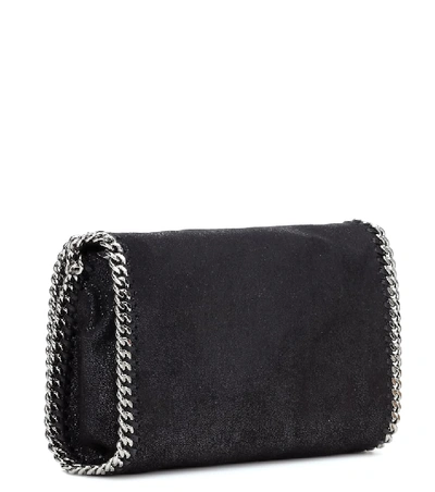 Shop Stella Mccartney Falabella Shaggy Deer Shoulder Bag In Black