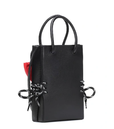 Shop Balenciaga Hello Kitty® Leather Phone Pouch In Black