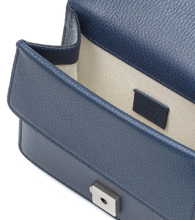 Shop Gucci Dionysus Mini Leather Shoulder Bag In Blue
