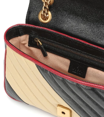 Shop Gucci Gg Marmont Small Shoulder Bag In Black