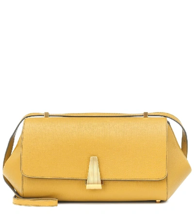 Shop Bottega Veneta Angle Leather Shoulder Bag In Butterscotch-gold