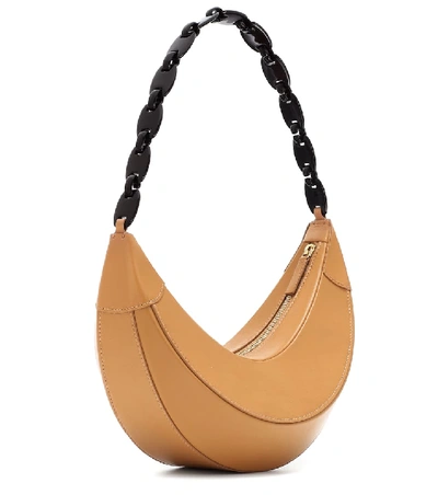 Shop Rejina Pyo Banana Leather Shoulder Bag In Brown