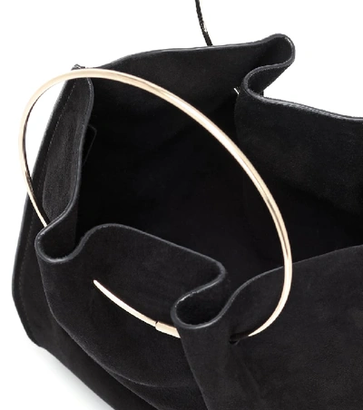 Shop The Row Flat Micro Circle Suede Tote In Black