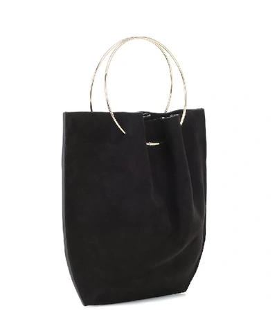 Shop The Row Flat Micro Circle Suede Tote In Black