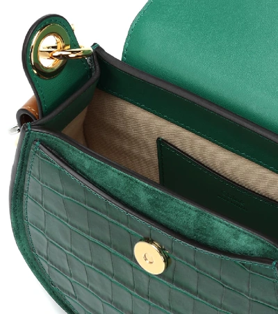 Shop Chloé Tess Small Leather Shoulder Bag In Green