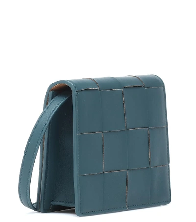 Shop Bottega Veneta Mini Leather Crossbody Bag In Blue
