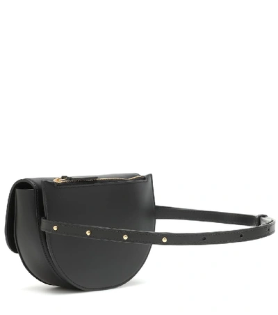 Shop Wandler Anna Buckle Big Leather Belt Bag In Black